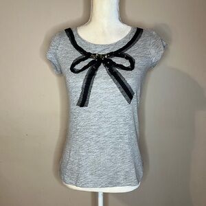 ⭐️ LOFT Black Bow Accent Top